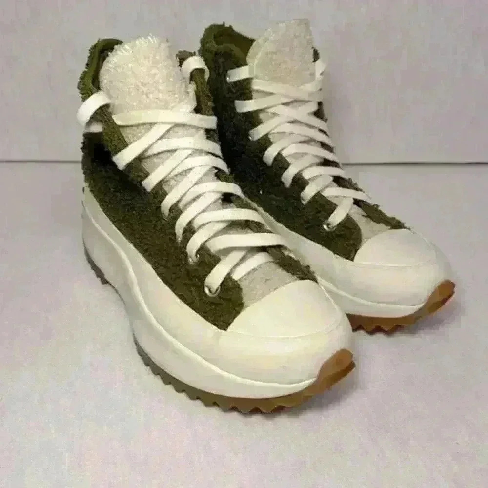 Converse Run Star Hike High Women's Fur Green Moss Lace Up 573197C Size 6.5 - Picture 5 of 15